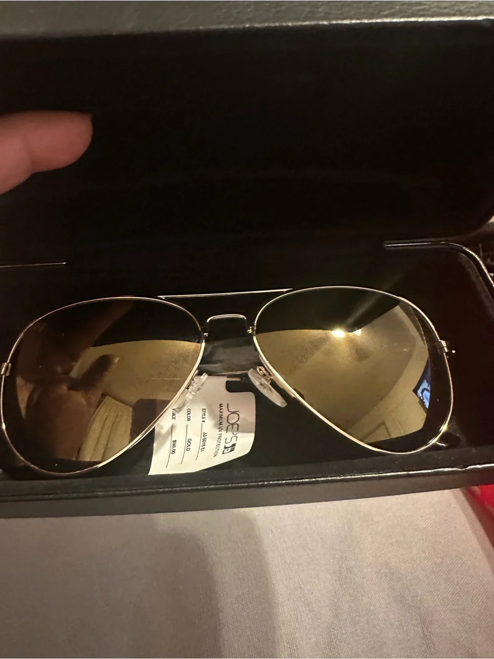 Joe’s unisex sunglasses  gold frame brand you with case